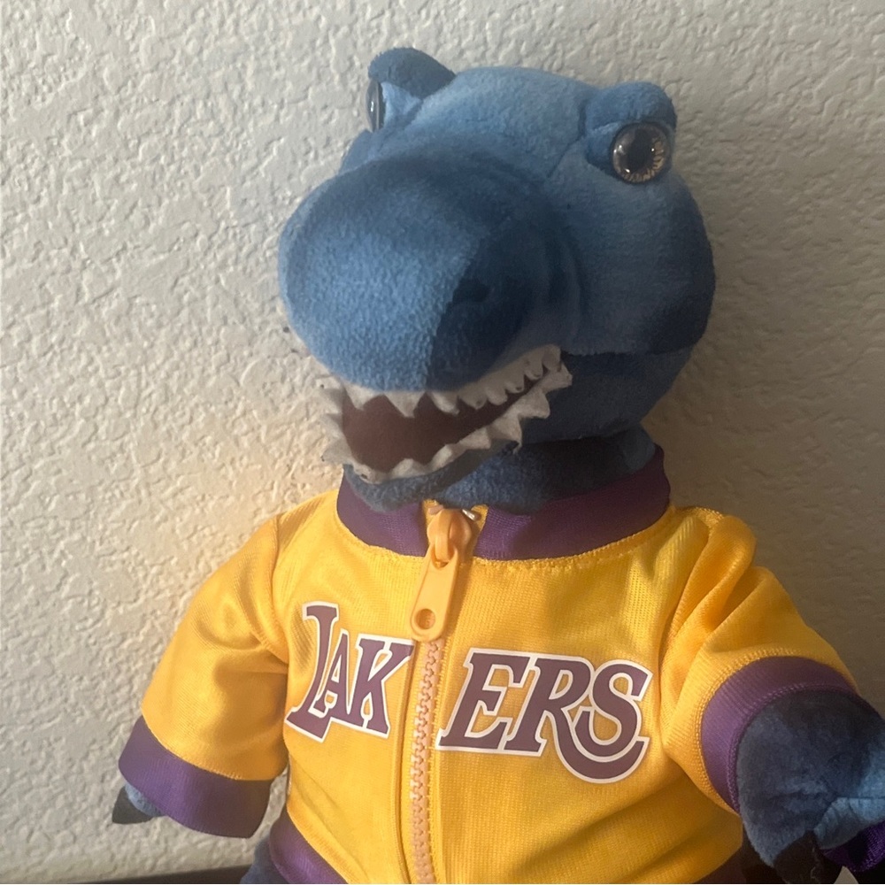 Build A Bear 18 inch Dinosaur Wearing Lakers Jacket